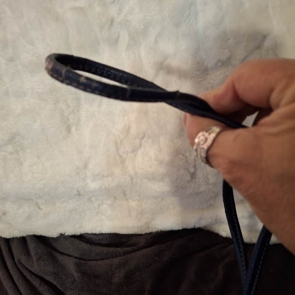 Tignanello Green and Blue Vintage Leather Crossbody Bag 8x6 - Picture 6 of 12